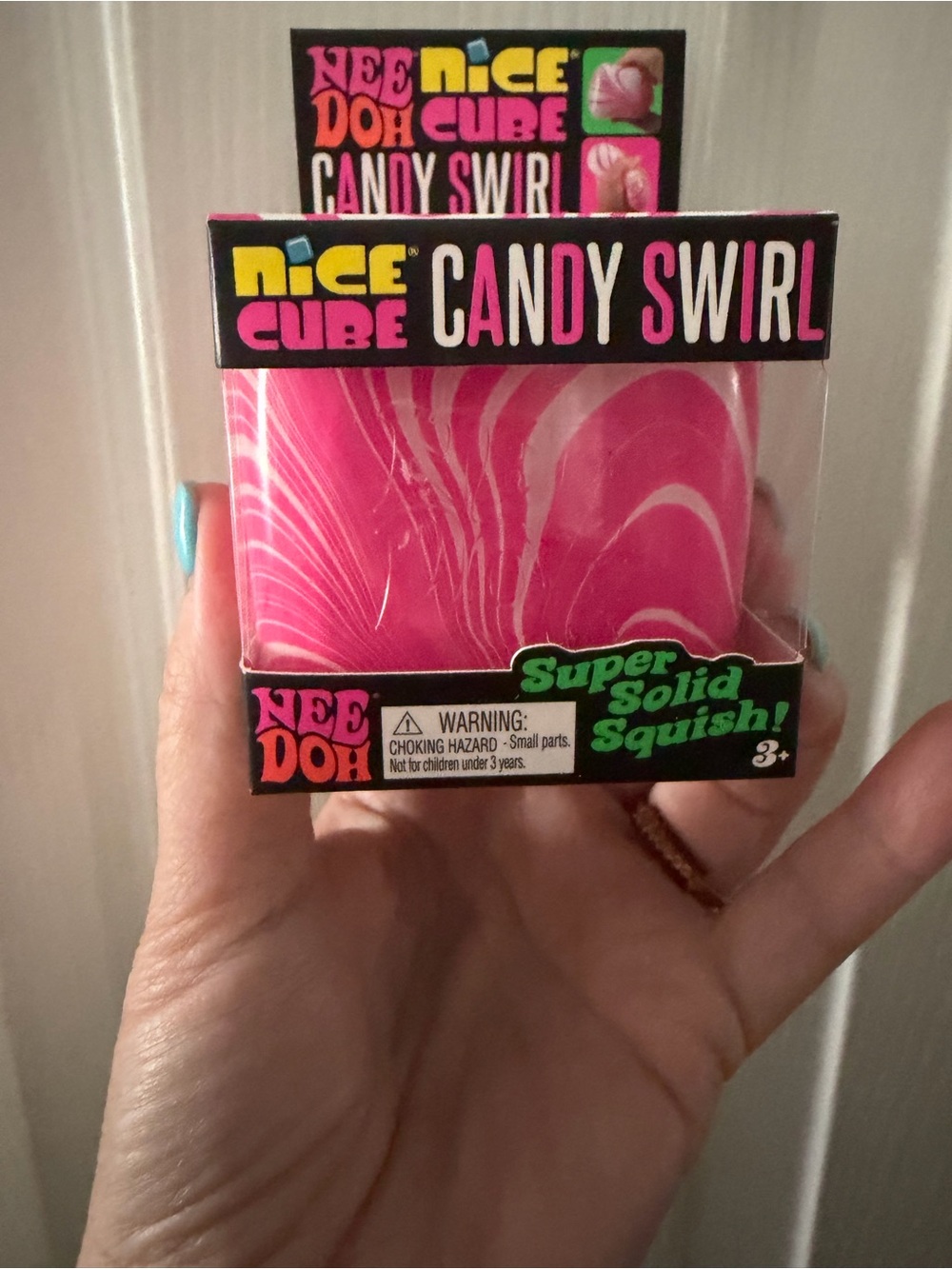NeeDoh Nice Cube Candy Swirl Super Solid Squish - Pink